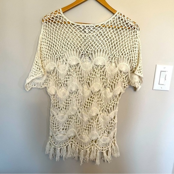 Apricot White Crochet Top with Tassels BNWT - Picture 2 of 6
